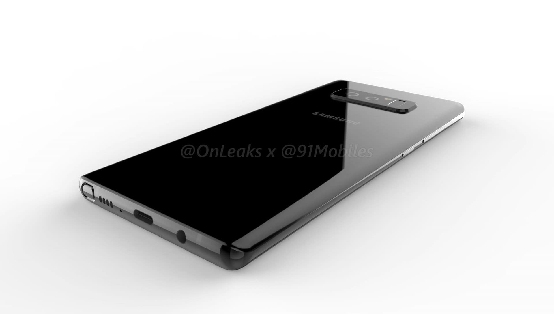 雙攝像鏡頭、6.3 寸屏：Samsung Galaxy Note 8 CAD 渲染圖與配置曝光；指紋識別器依舊擺在相機右側！ 6